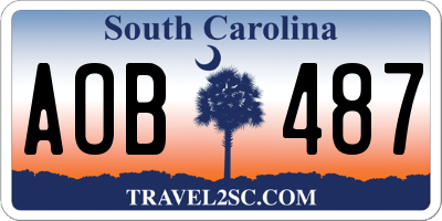 SC license plate AOB487