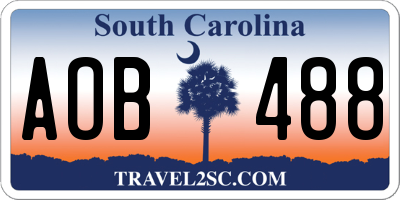 SC license plate AOB488