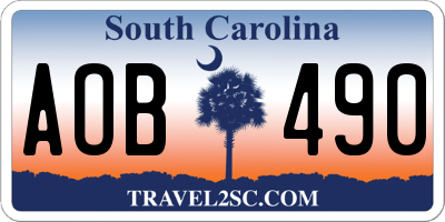 SC license plate AOB490