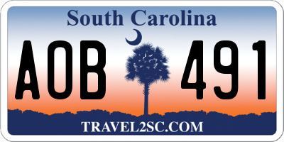SC license plate AOB491