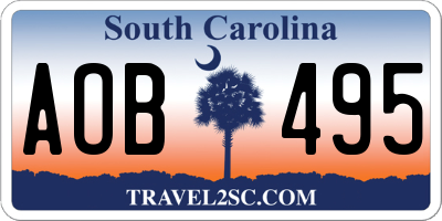 SC license plate AOB495