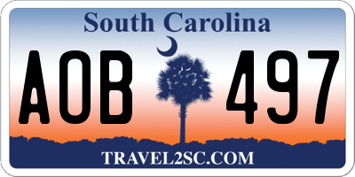 SC license plate AOB497