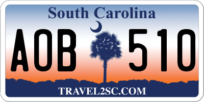 SC license plate AOB510