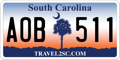 SC license plate AOB511