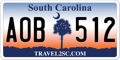SC license plate AOB512
