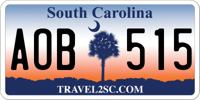 SC license plate AOB515