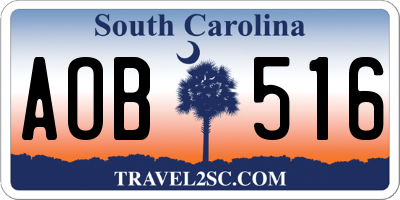 SC license plate AOB516