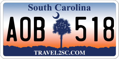 SC license plate AOB518