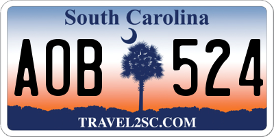 SC license plate AOB524