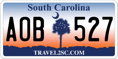 SC license plate AOB527
