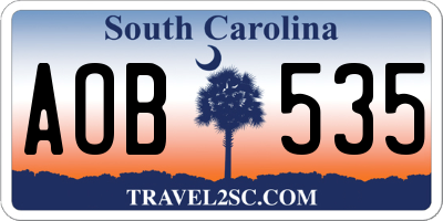 SC license plate AOB535