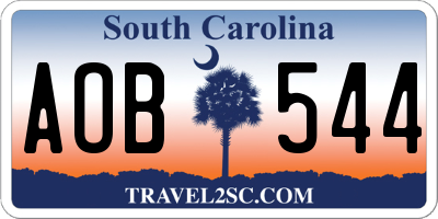 SC license plate AOB544