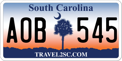 SC license plate AOB545