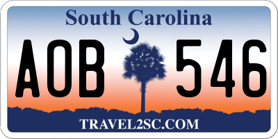 SC license plate AOB546