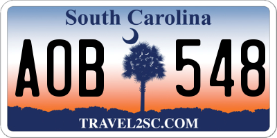 SC license plate AOB548