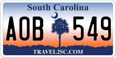 SC license plate AOB549