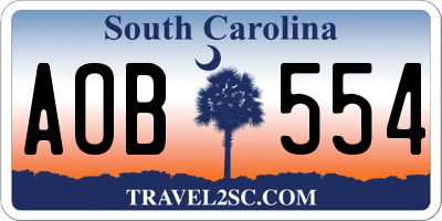 SC license plate AOB554