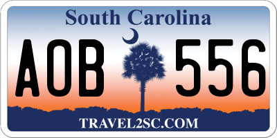 SC license plate AOB556
