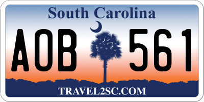 SC license plate AOB561