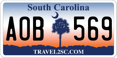 SC license plate AOB569