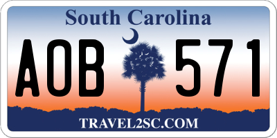 SC license plate AOB571
