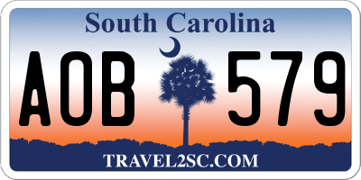 SC license plate AOB579