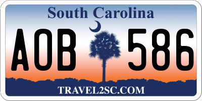 SC license plate AOB586