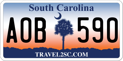 SC license plate AOB590