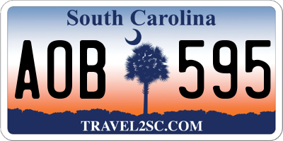 SC license plate AOB595