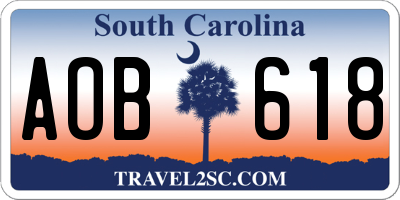 SC license plate AOB618