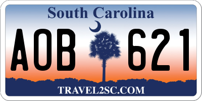 SC license plate AOB621