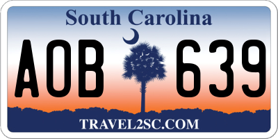 SC license plate AOB639