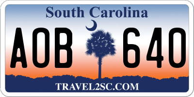 SC license plate AOB640