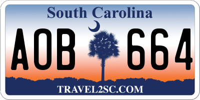 SC license plate AOB664