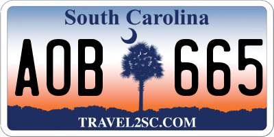 SC license plate AOB665