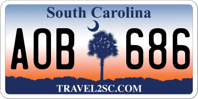 SC license plate AOB686