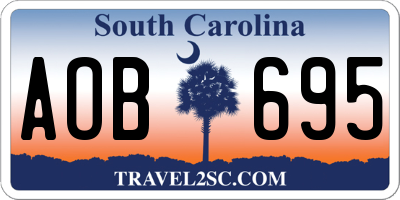 SC license plate AOB695
