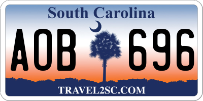 SC license plate AOB696