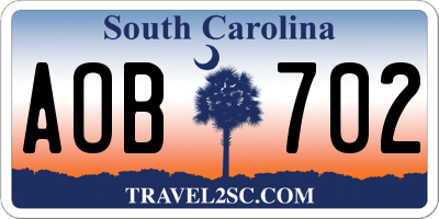 SC license plate AOB702