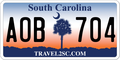SC license plate AOB704