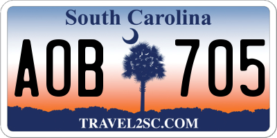 SC license plate AOB705
