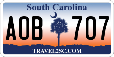 SC license plate AOB707