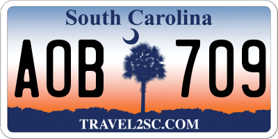 SC license plate AOB709