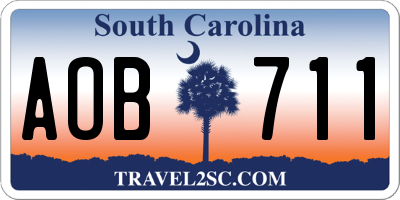 SC license plate AOB711
