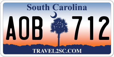 SC license plate AOB712
