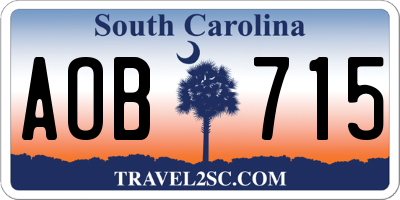 SC license plate AOB715