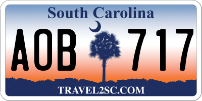 SC license plate AOB717