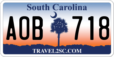 SC license plate AOB718