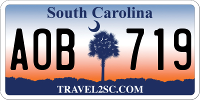 SC license plate AOB719