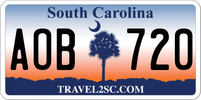 SC license plate AOB720